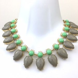 J. Crew Statement necklace Grey mint